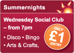 Wednesday Social Club from 7pm only £1 entry